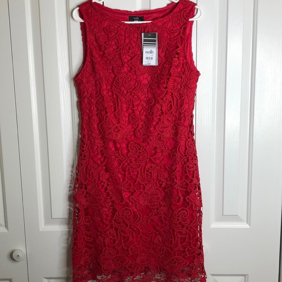 wallis red lace dress